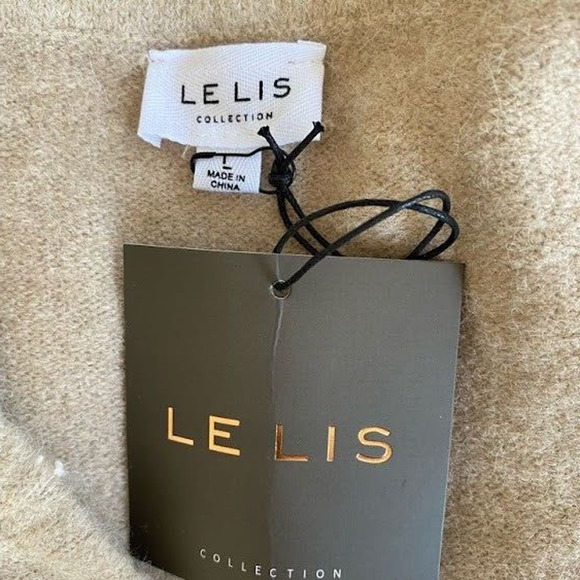 New Le Lis Womens Size Large Bandeau Tube Top Tan Nylon Blend Sleeveless Stretch - Picture 6 of 7